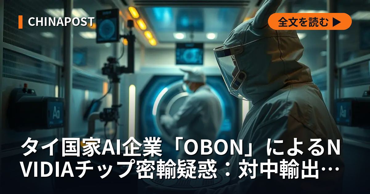タイ国家AI企業「OBON」によるNVIDIAチップ密輸疑惑：対中輸出規制を骨抜きにする「第三国ルート」の全貌