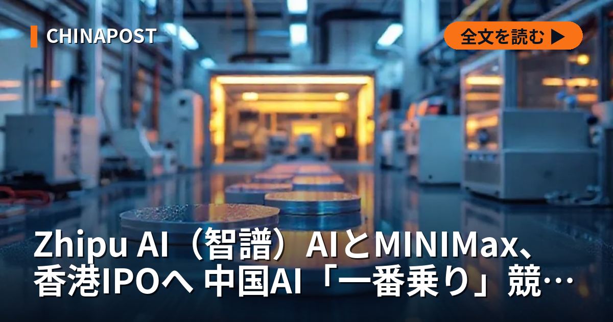Zhipu AI（智譜）AIとMINIMax、香港IPOへ 中国AI「一番乗り」競争が激化