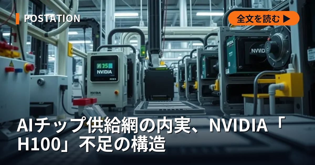 AIチップ供給網の内実、NVIDIA「H100」不足の構造