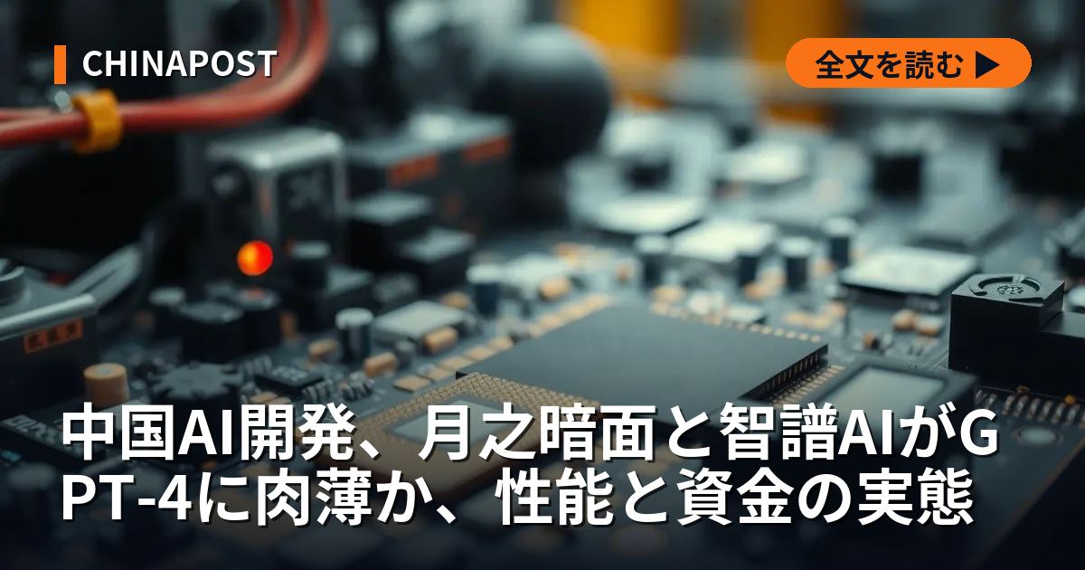 中国AI開発、月之暗面と智譜AIがGPT-4に肉薄か、性能と資金の実態