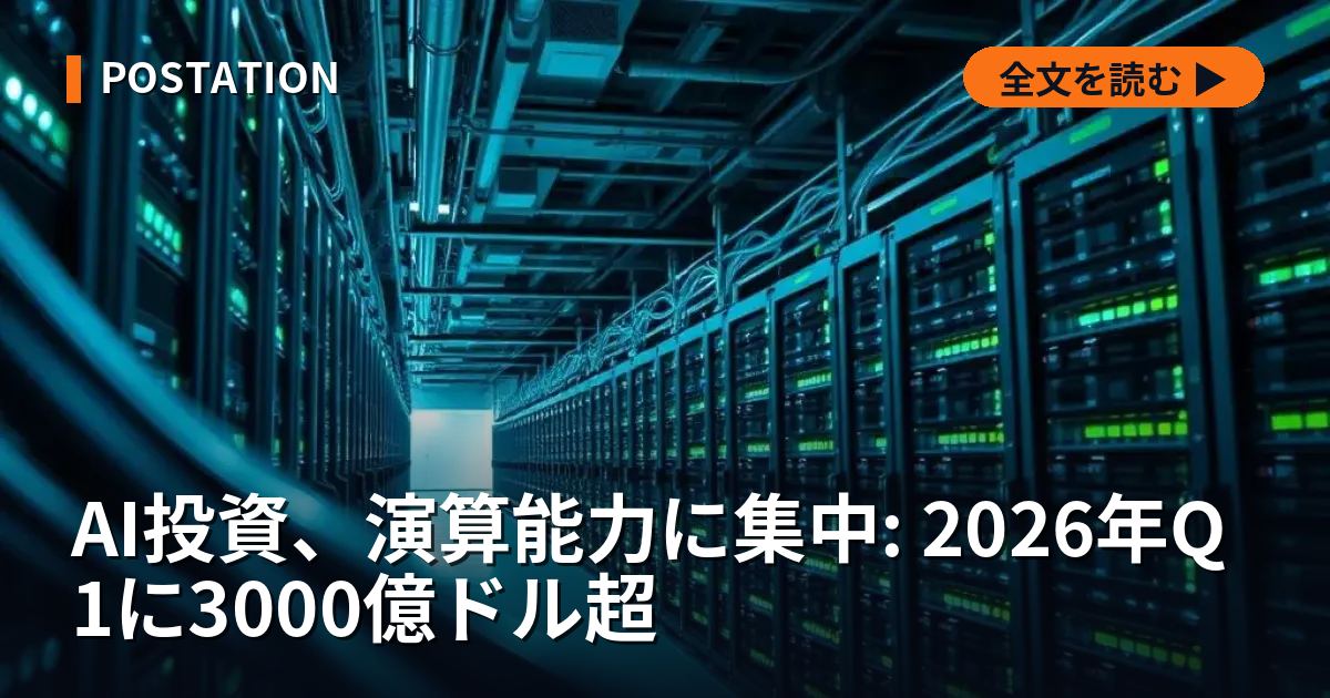 AI投資、演算能力に集中: 2026年Q1に3000億ドル超
