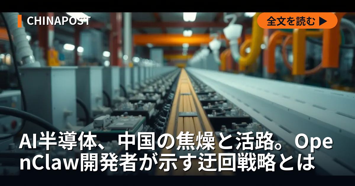 AI半導体、中国の焦燥と活路。OpenClaw開発者が示す迂回戦略とは