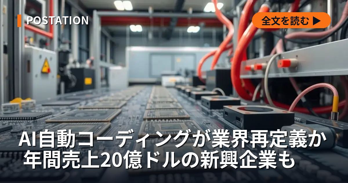 AI自動コーディングが業界再定義か 年間売上20億ドルの新興企業も