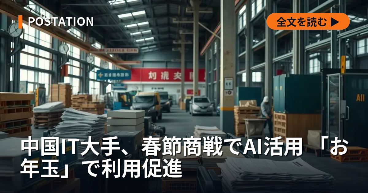 中国IT大手、春節商戦でAI活用 「お年玉」で利用促進