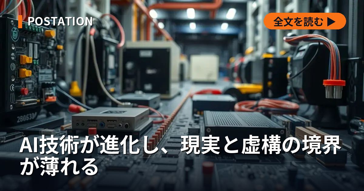 AI技術が進化し、現実と虚構の境界が薄れる