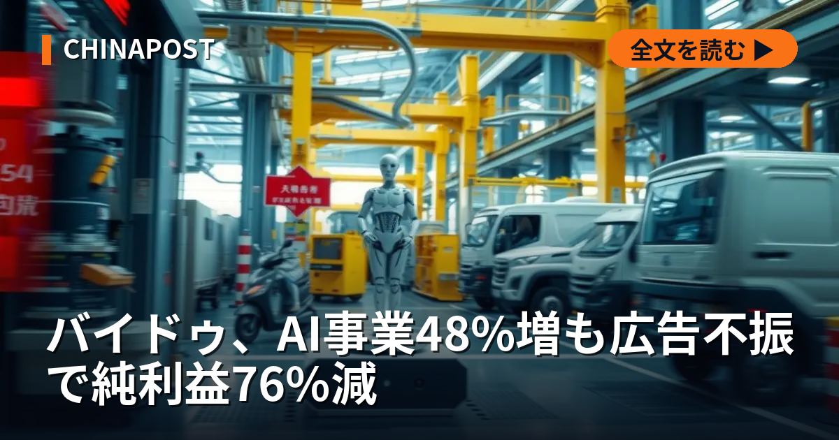 バイドゥ、AI事業48%増も広告不振で純利益76%減