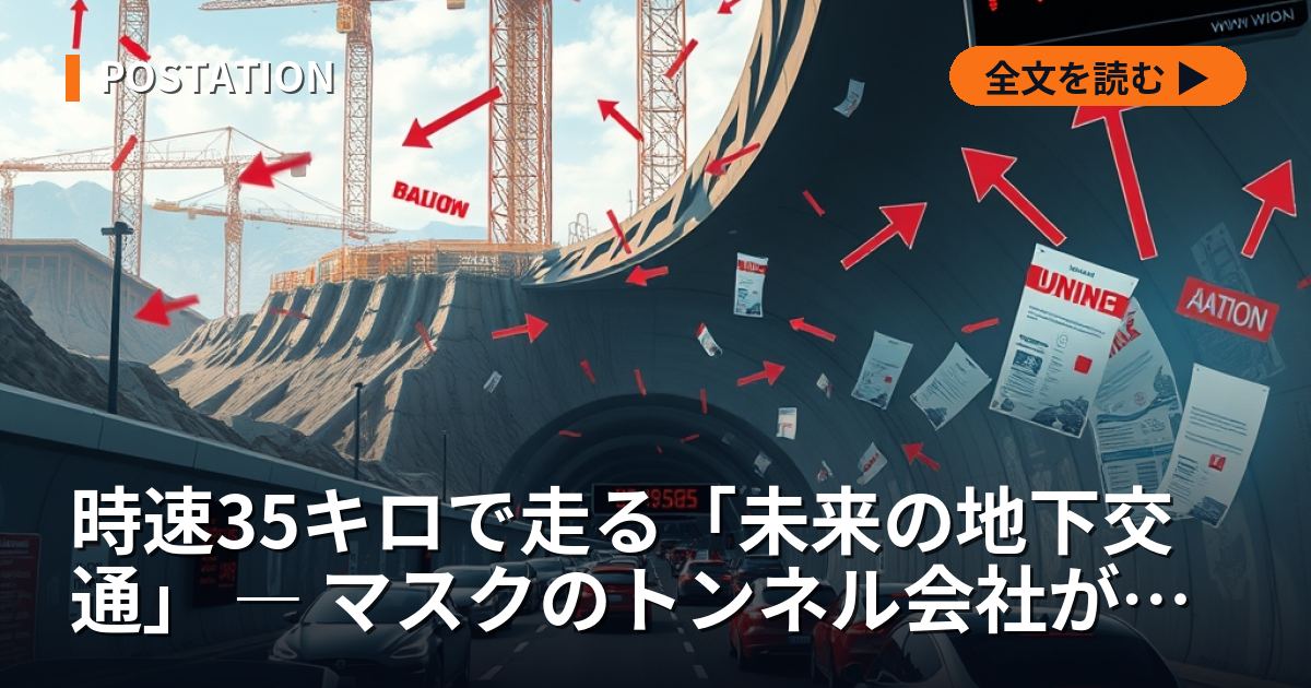 時速35キロで走る「未来の地下交通」 ― マスクのトンネル会社が掘り当てたもの