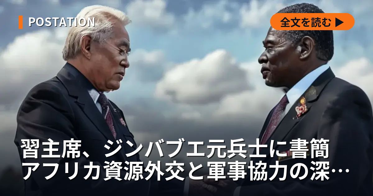 習主席、ジンバブエ元兵士に書簡 アフリカ資源外交と軍事協力の深化を示唆