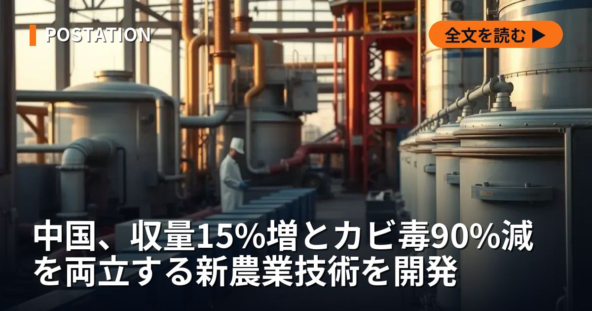 中国、収量15%増とカビ毒90%減を両立する新農業技術を開発