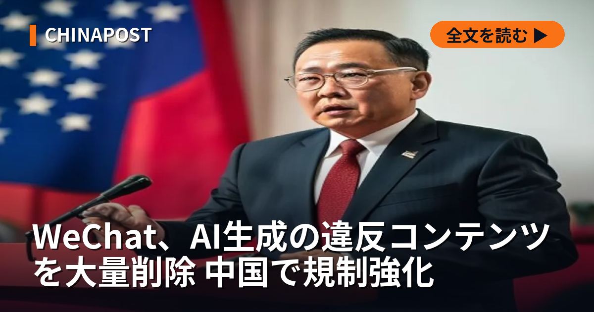 WeChat、AI生成の違反コンテンツを大量削除 中国で規制強化