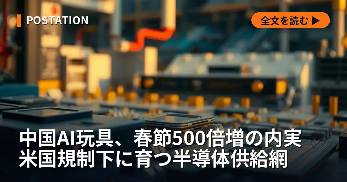 中国AI玩具、春節500倍増の内実　米国規制下に育つ半導体供給網