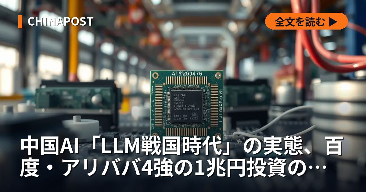 中国AI「LLM戦国時代」の実態、百度・アリババ4強の1兆円投資の行方