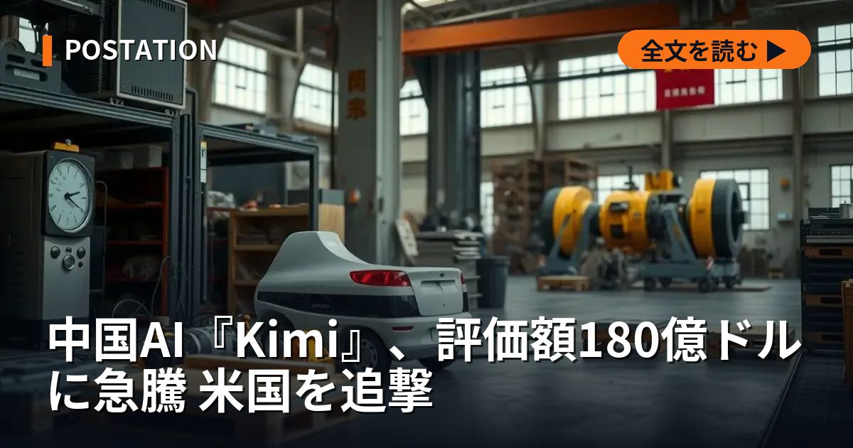 中国AI『Kimi』、評価額180億ドルに急騰 米国を追撃
