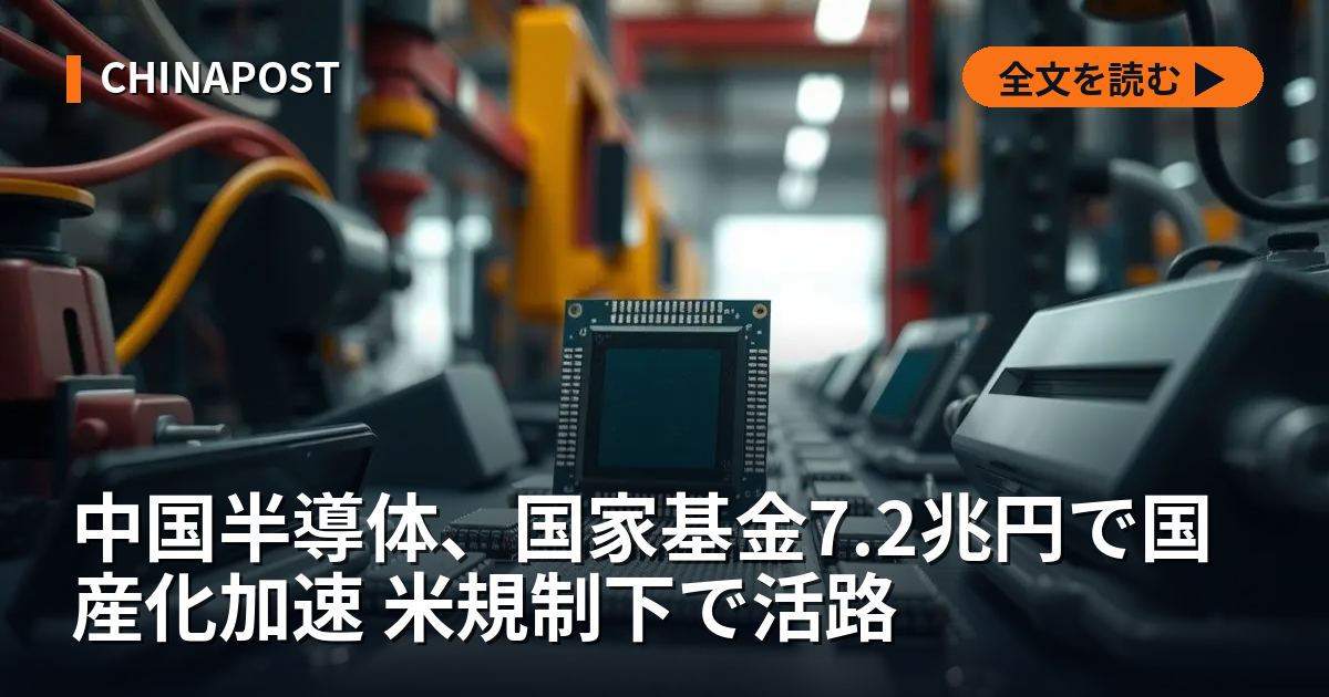 中国半導体、国家基金7.2兆円で国産化加速 米規制下で活路