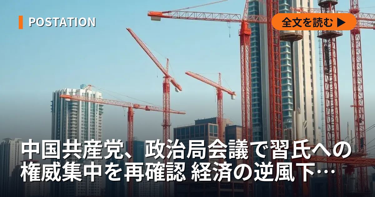 中国共産党、政治局会議で習氏への権威集中を再確認 経済の逆風下で統制強化へ