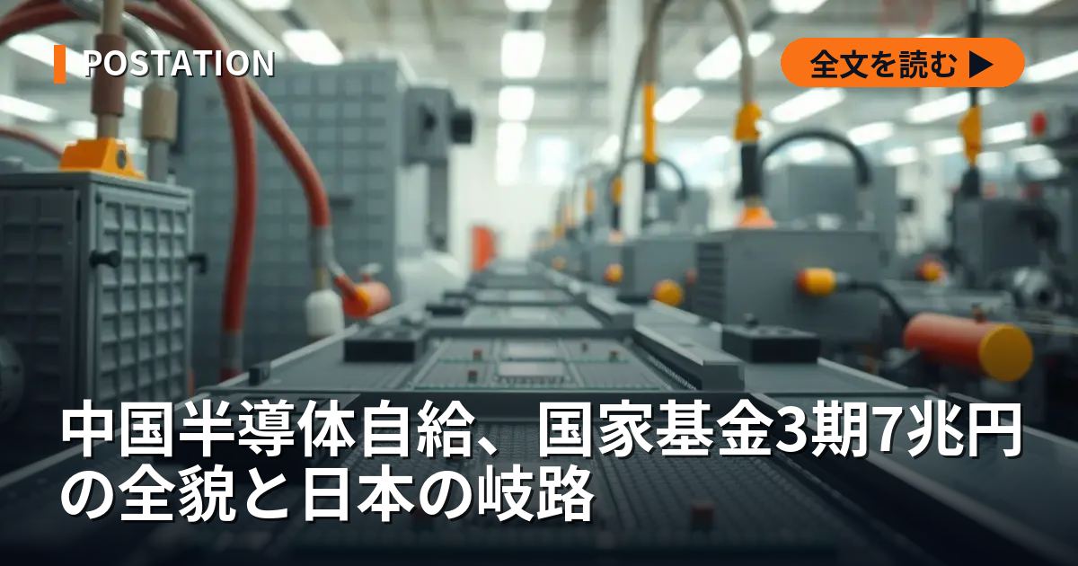 中国半導体自給、国家基金3期7兆円の全貌と日本の岐路