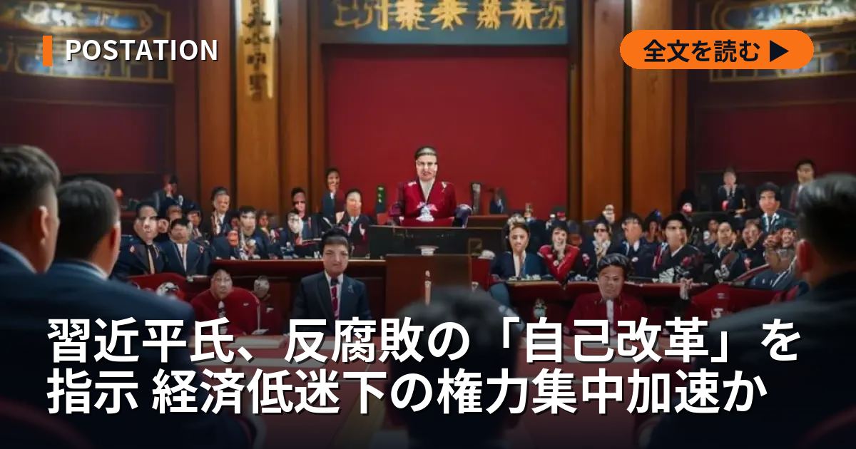 習近平氏、反腐敗の「自己改革」を指示 経済低迷下の権力集中加速か