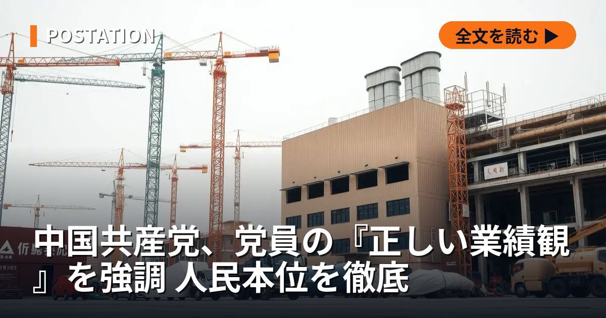 中国共産党、党員の『正しい業績観』を強調 人民本位を徹底
