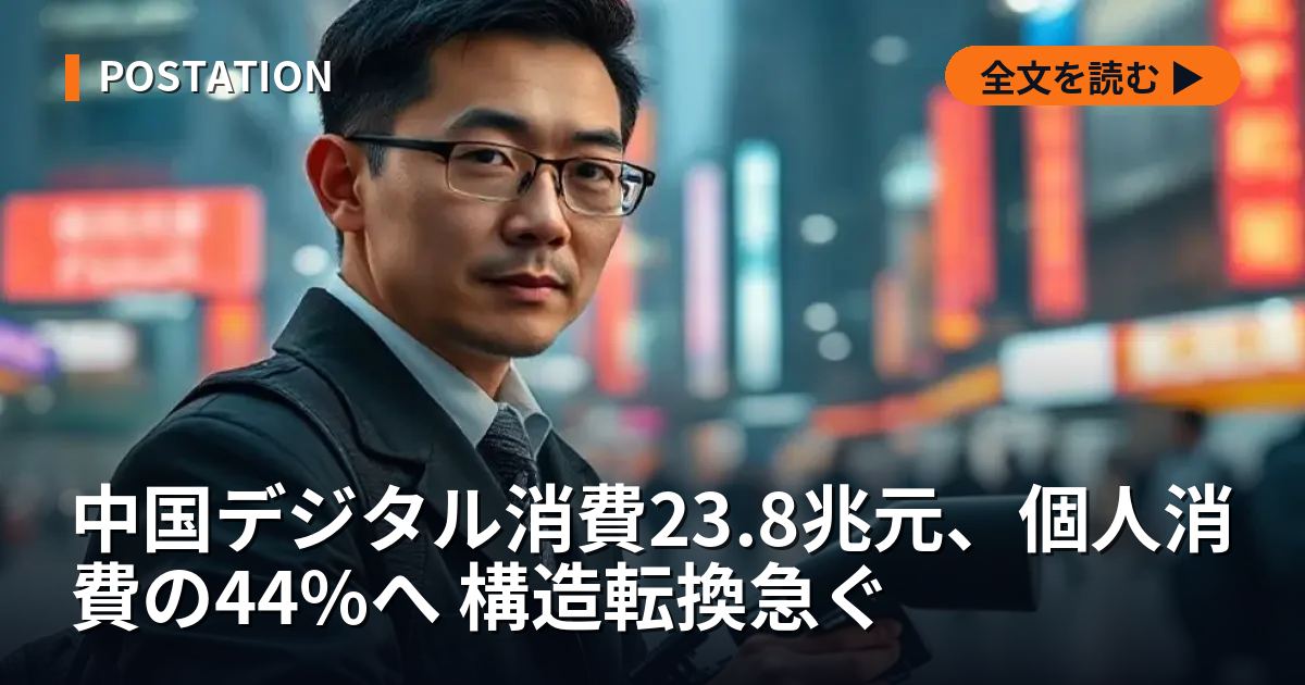 中国デジタル消費23.8兆元、個人消費の44%へ 構造転換急ぐ