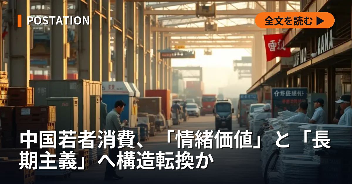 中国若者消費、「情緒価値」と「長期主義」へ構造転換か