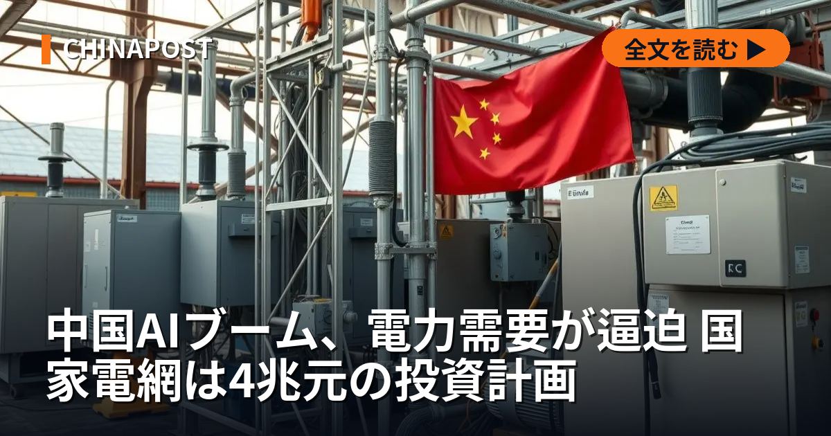 中国AIブーム、電力需要が逼迫 国家電網は4兆元の投資計画