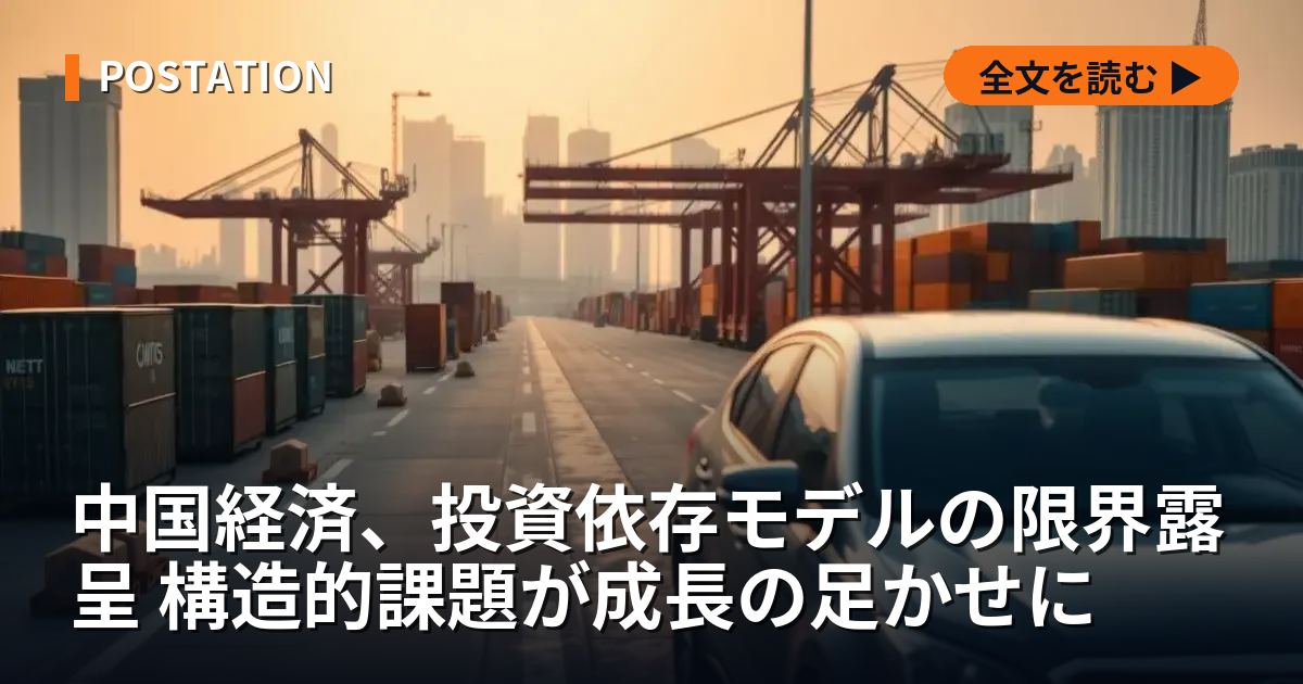 中国経済、投資依存モデルの限界露呈 構造的課題が成長の足かせに