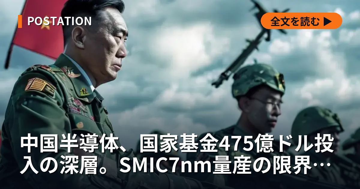 中国半導体、国家基金475億ドル投入の深層。SMIC7nm量産の限界と実態