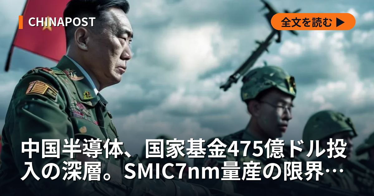 中国半導体、国家基金475億ドル投入の深層。SMIC7nm量産の限界と実態