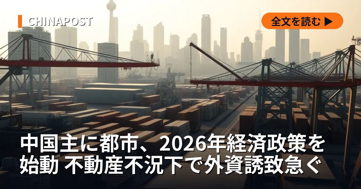 中国主に都市、2026年経済政策を始動 不動産不況下で外資誘致急ぐ