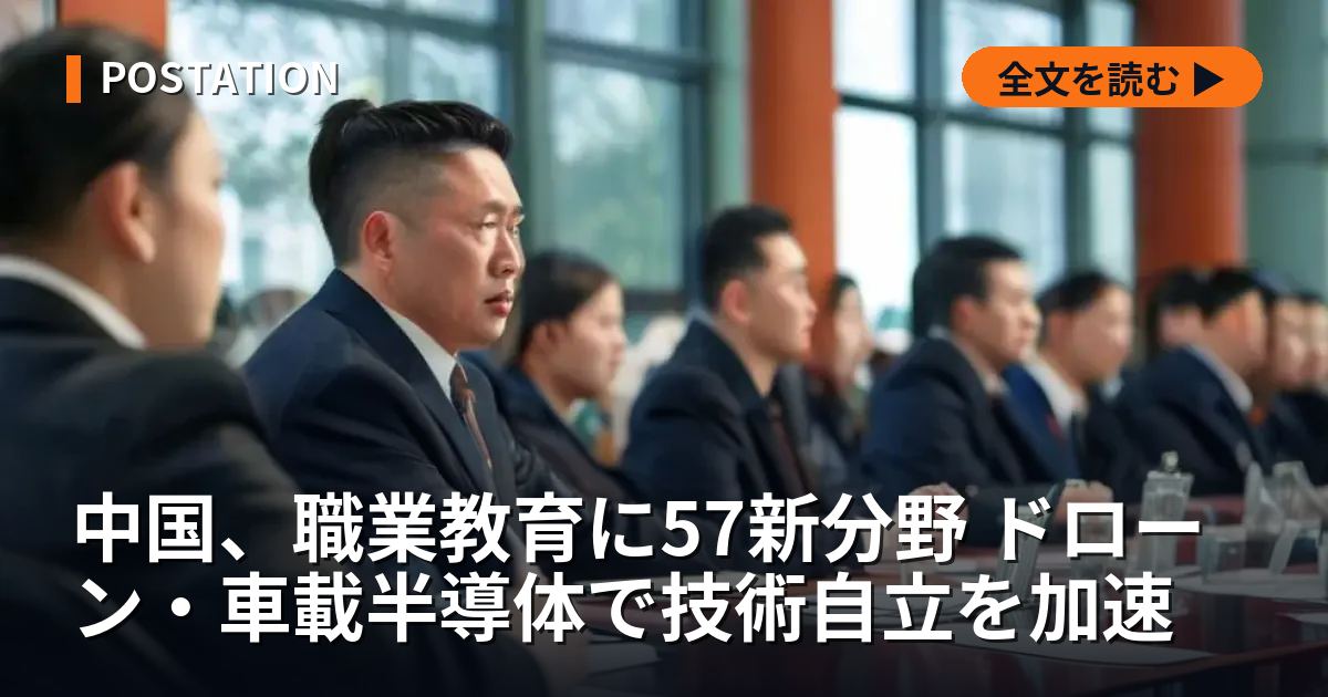 中国、職業教育に57新分野 ドローン・車載半導体で技術自立を加速