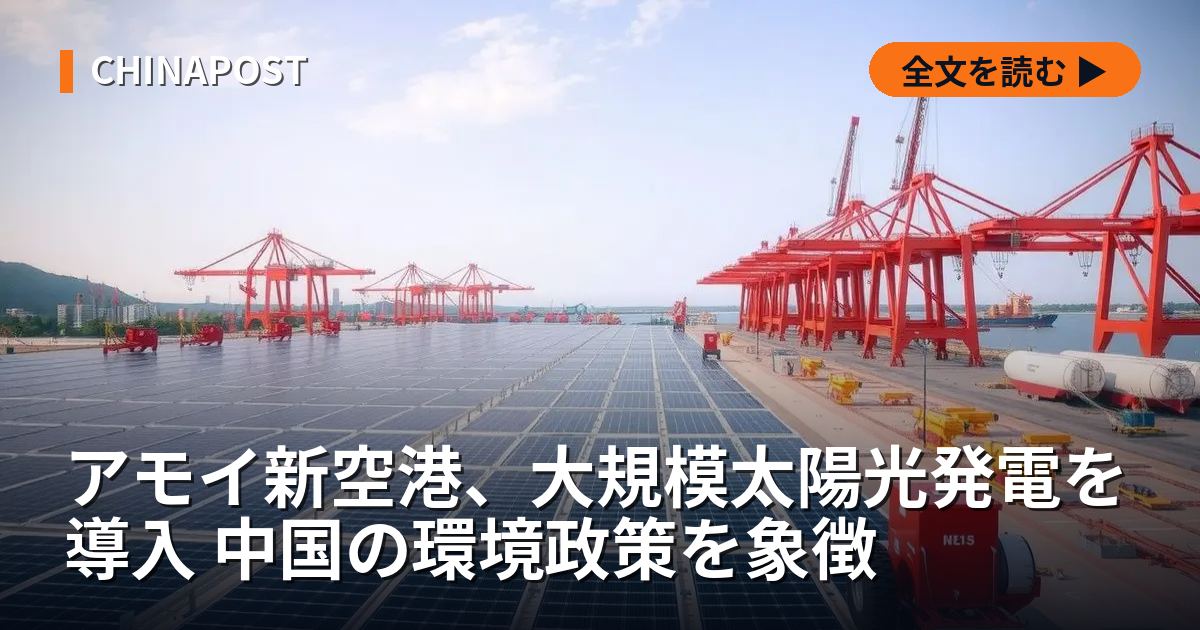 アモイ新空港、大規模太陽光発電を導入 中国の環境政策を象徴