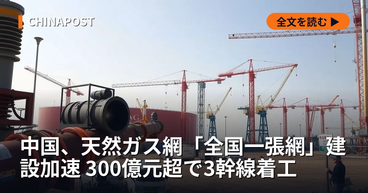 中国、天然ガス網「全国一張網」建設加速 300億元超で3幹線着工