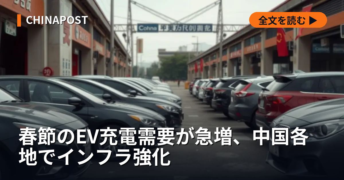 春節のEV充電需要が急増、中国各地でインフラ強化