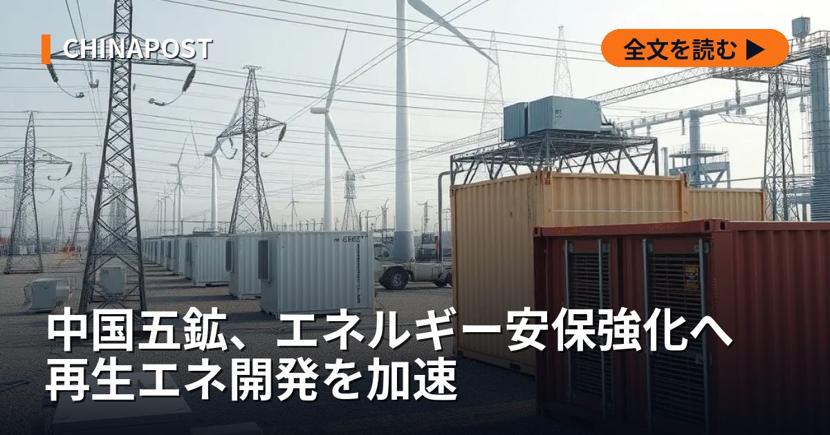 中国五鉱、エネルギー安保強化へ 再生エネ開発を加速