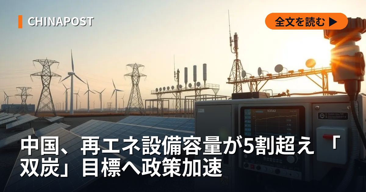 中国、再エネ設備容量が5割超え 「双炭」目標へ政策加速