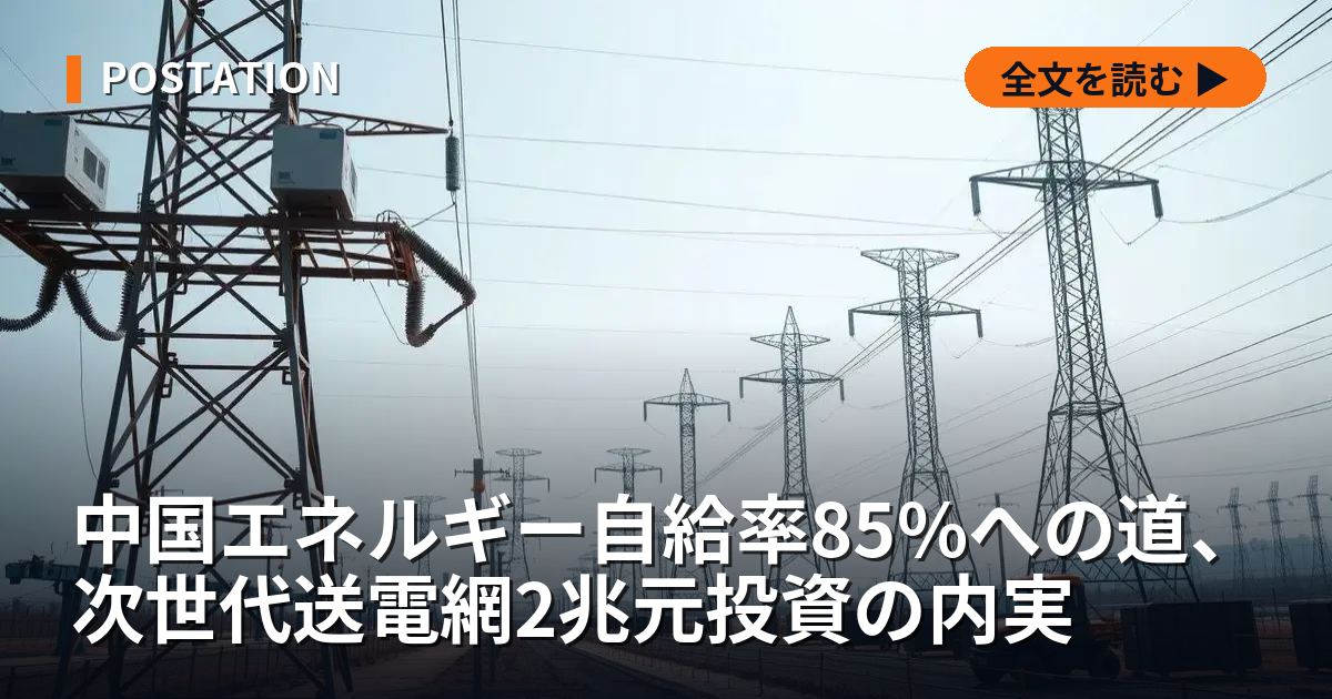 中国エネルギー自給率85%への道、次世代送電網2兆元投資の内実