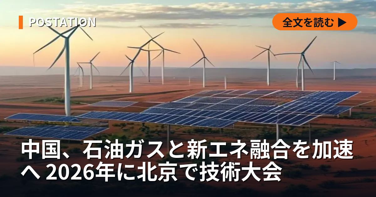 中国、石油ガスと新エネ融合を加速へ 2026年に北京で技術大会