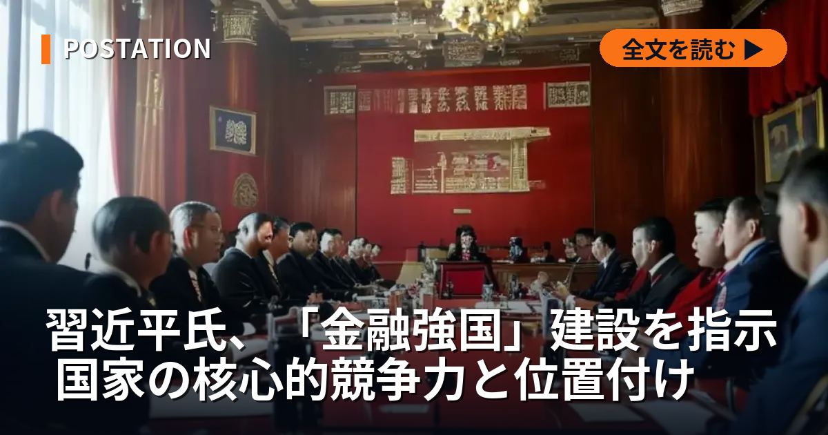 習近平氏、「金融強国」建設を指示 国家の核心的競争力と位置付け