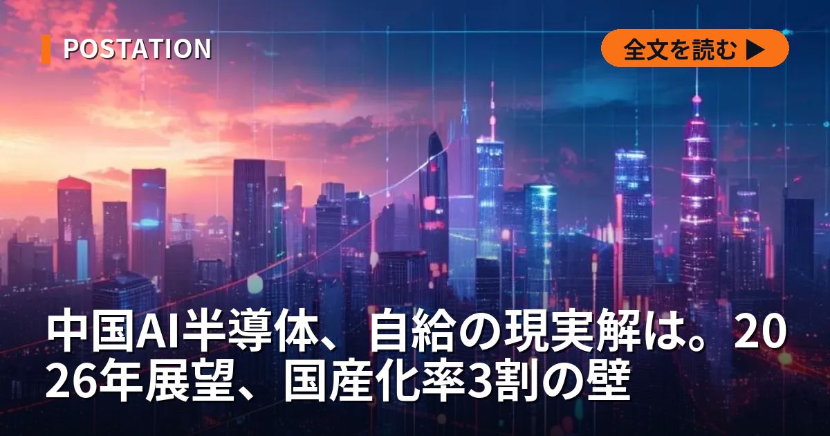中国AI半導体、自給の現実解は。2026年展望、国産化率3割の壁
