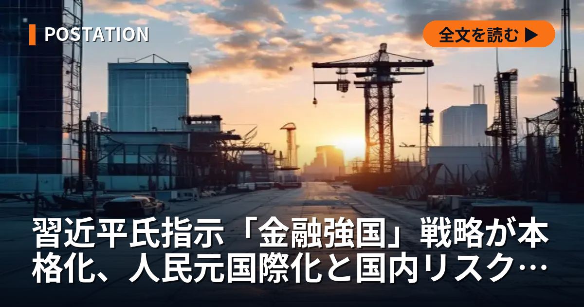 習近平氏指示「金融強国」戦略が本格化、人民元国際化と国内リスク管理を両立へ