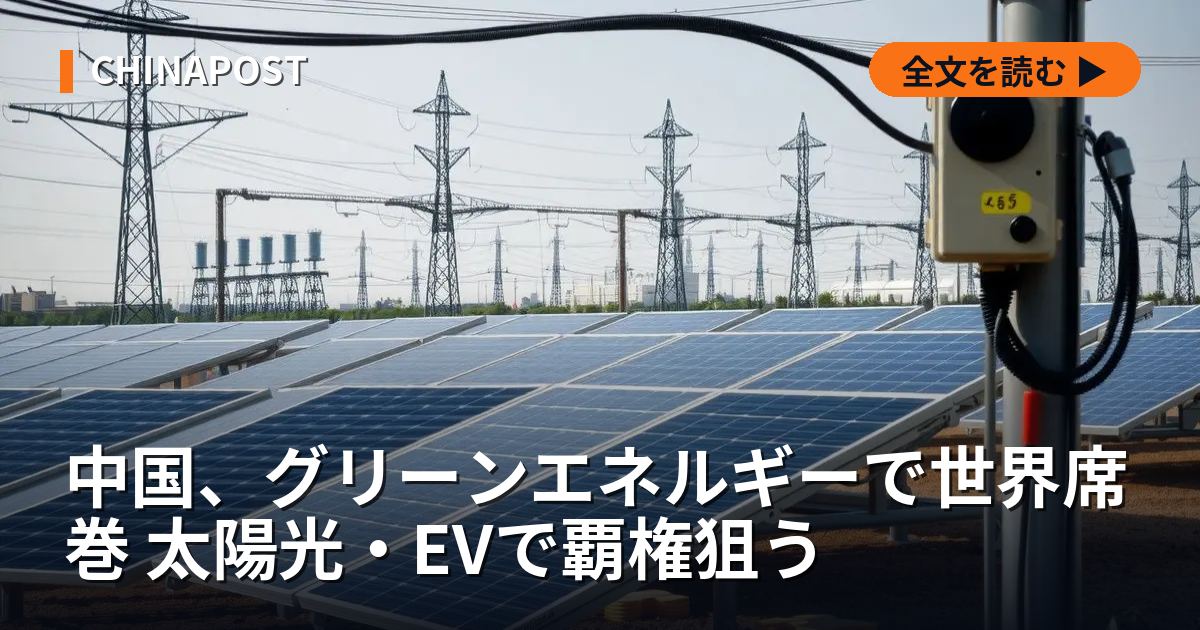 中国、グリーンエネルギーで世界席巻 太陽光・EVで覇権狙う