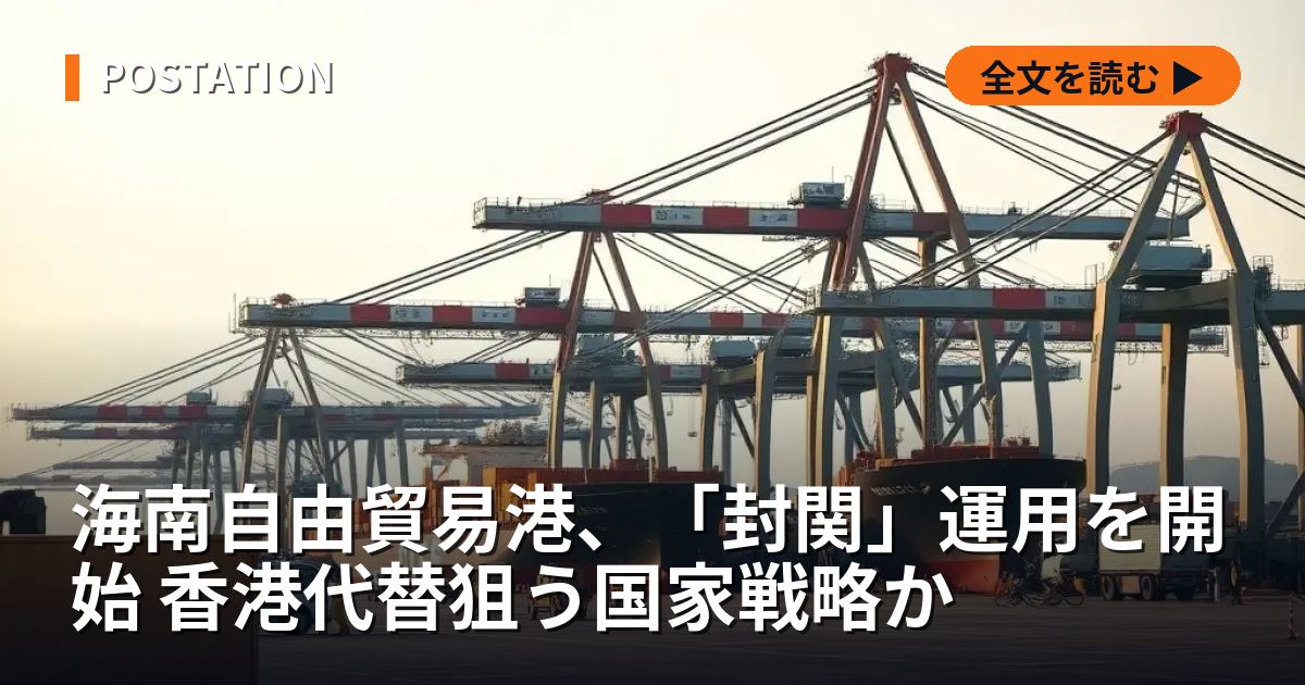 海南自由貿易港、「封関」運用を開始 香港代替狙う国家戦略か