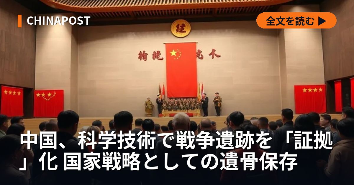中国、科学技術で戦争遺跡を「証拠」化 国家戦略としての遺骨保存