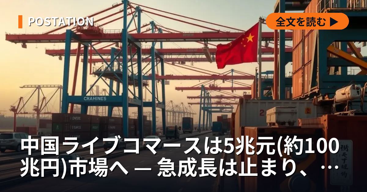 中国ライブコマースは5兆元(約100兆円)市場へ — 急成長は止まり、規制と「棚型回帰」の局面に