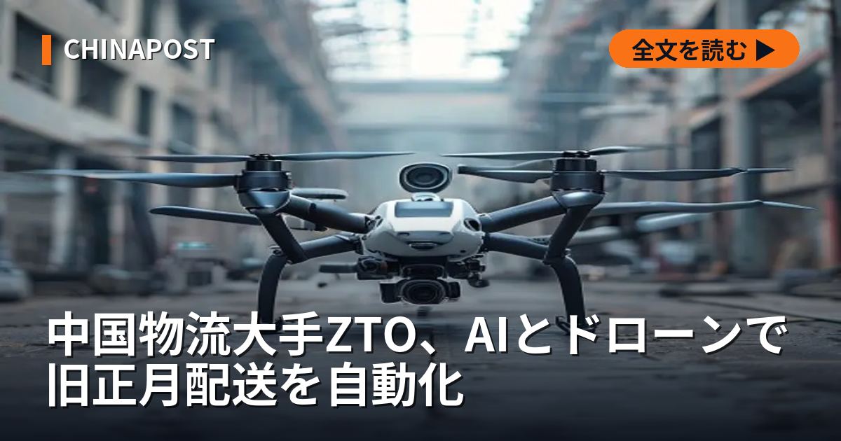 中国物流大手ZTO、AIとドローンで旧正月配送を自動化