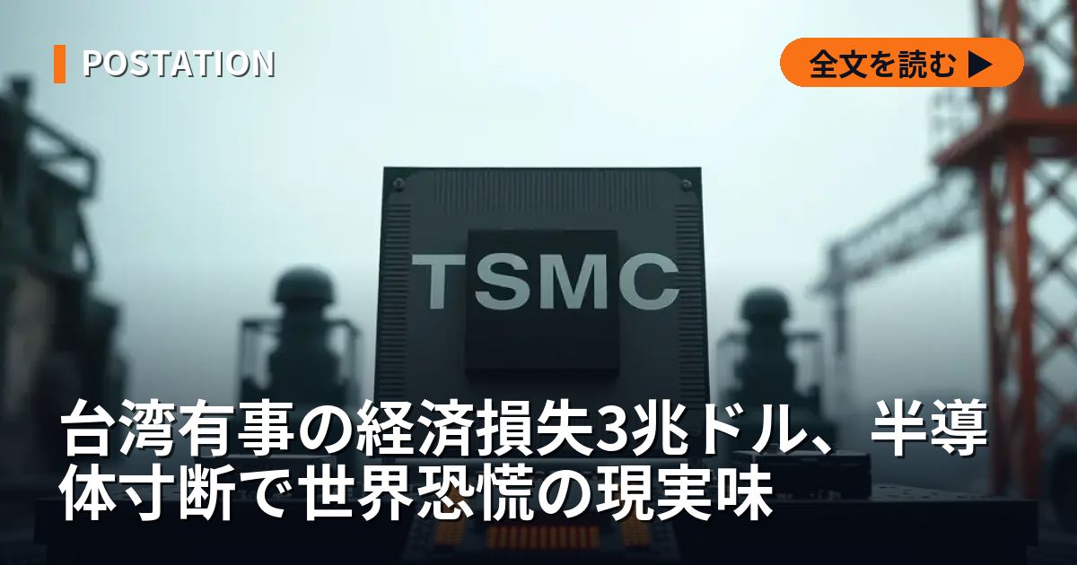 台湾有事の経済損失3兆ドル、半導体寸断で世界恐慌の現実味