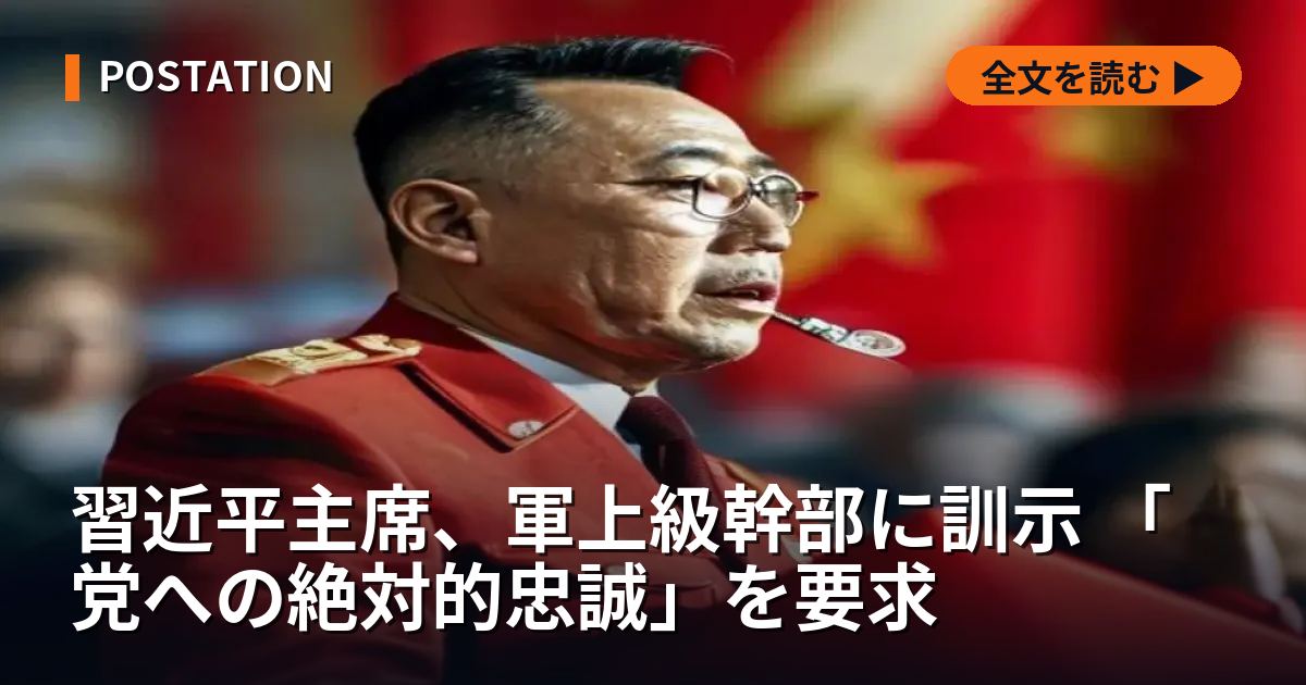 習近平主席、軍上級幹部に訓示 「党への絶対的忠誠」を要求