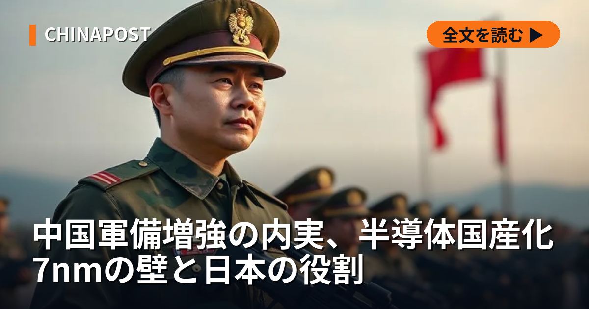 中国軍備増強の内実、半導体国産化7nmの壁と日本の役割