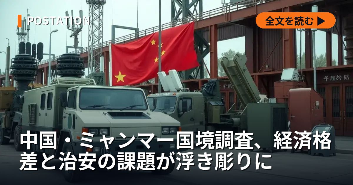 中国・ミャンマー国境調査、経済格差と治安の課題が浮き彫りに