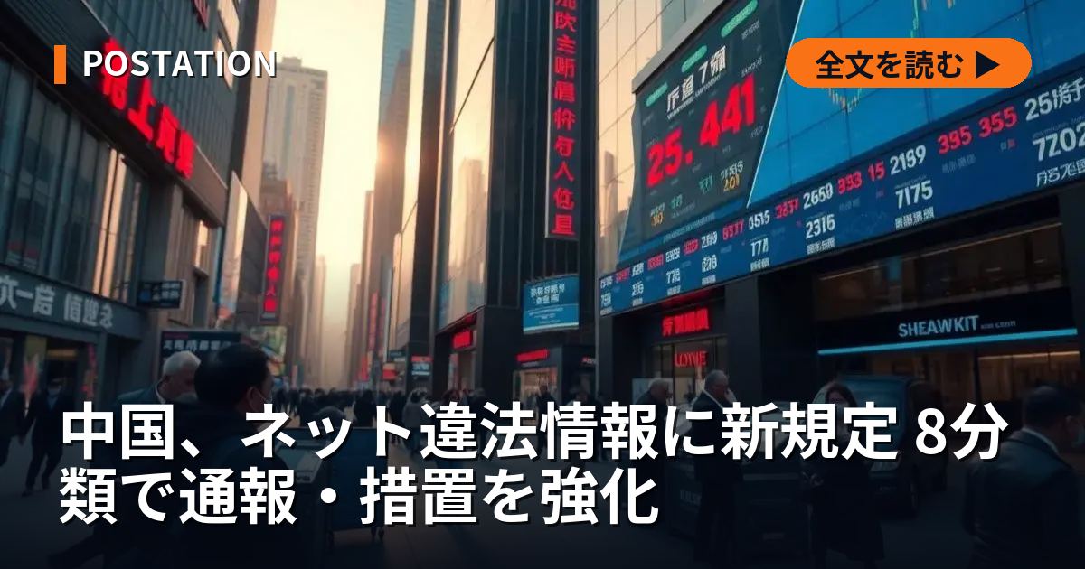 中国、ネット違法情報に新規定 8分類で通報・措置を強化